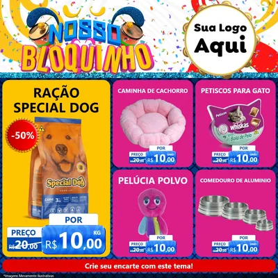 Modelo de Rede Social para Feed Facebook com o tema Nosso Bloquinho para Pet Shop