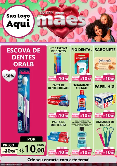 Modelo de Encarte para Encarte A4 Vertical com o tema Dia das Mães para Higiene Pessoal