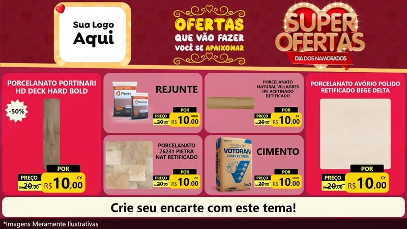 Modelo de TV para TV Horizontal com o tema Dia dos Namorados para Pisos e revestimentos