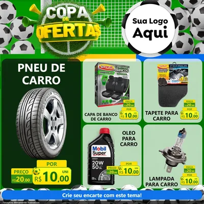 Modelo de Rede Social para Feed Facebook com o tema Copa De Ofertas para Auto peças