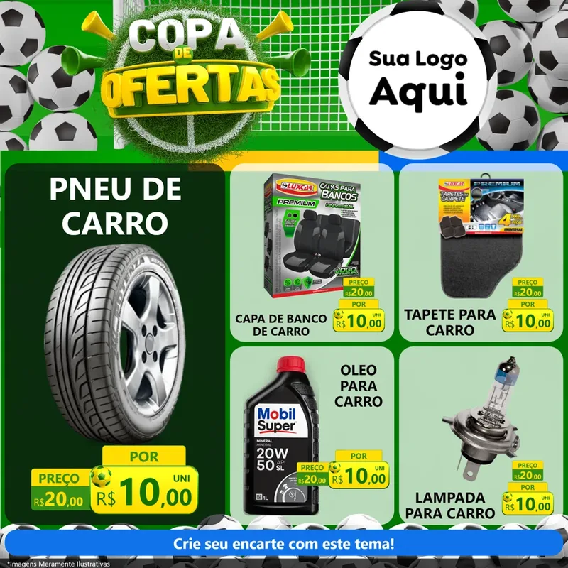 Modelo de Rede Social para Feed Facebook com o tema Copa De Ofertas para Auto peças