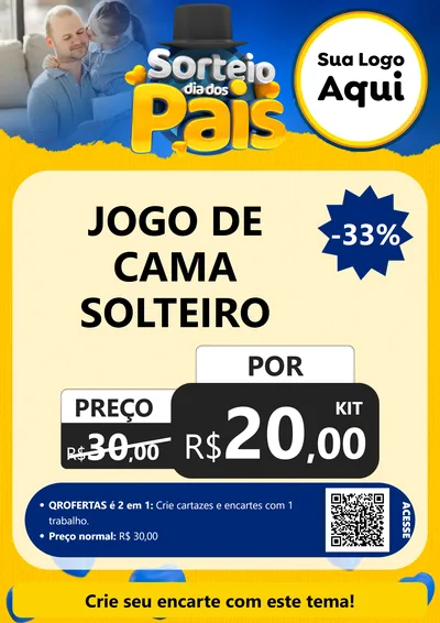 Modelo de Cartaz para Cartaz A4 Vertical com o tema Sorteio Dia Dos Pais para Cama, Mesa e Banho