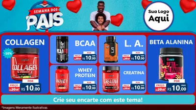 Modelo de TV para TV Horizontal com o tema Semana Dos Pais para Suplementos alimentares