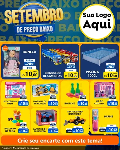 Modelo de Rede Social para Feed Instagram com o tema Setembro De Preço Baixo para Brinquedos