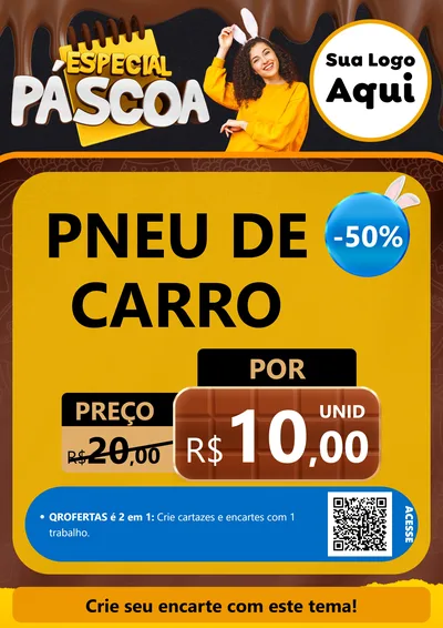 Modelo de Cartaz para Cartaz A4 Vertical com o tema Especial Páscoa para Auto peças