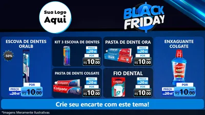 Modelo de TV para TV Horizontal com o tema Black Friday para Higiene Pessoal