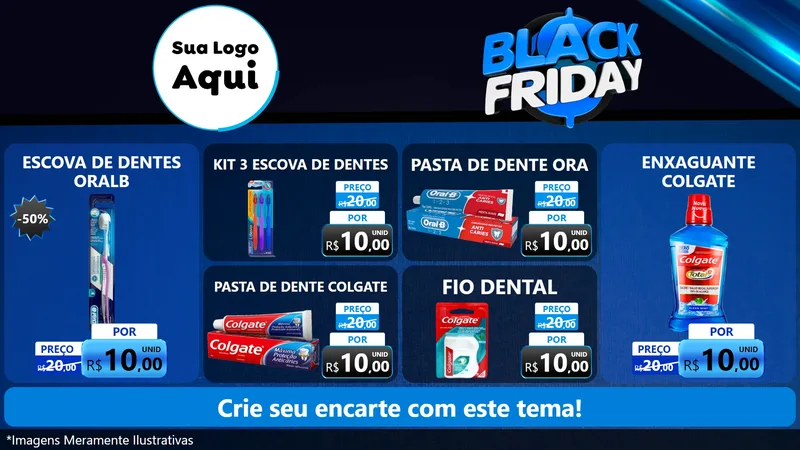 Modelo de TV para TV Horizontal com o tema Black Friday para Higiene Pessoal