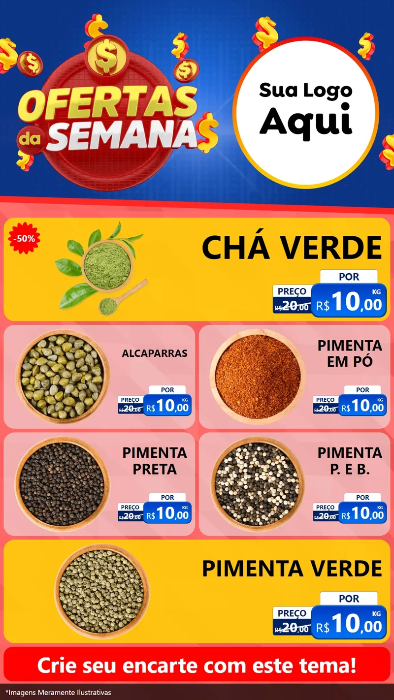 Modelo de TV para TV Vertical com o tema Ofertas Da Semana para Produtos Naturais