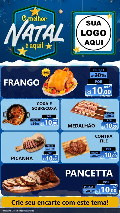 Modelo de TV para TV Vertical com o tema O Melhor Natal É Aqui! para Assados