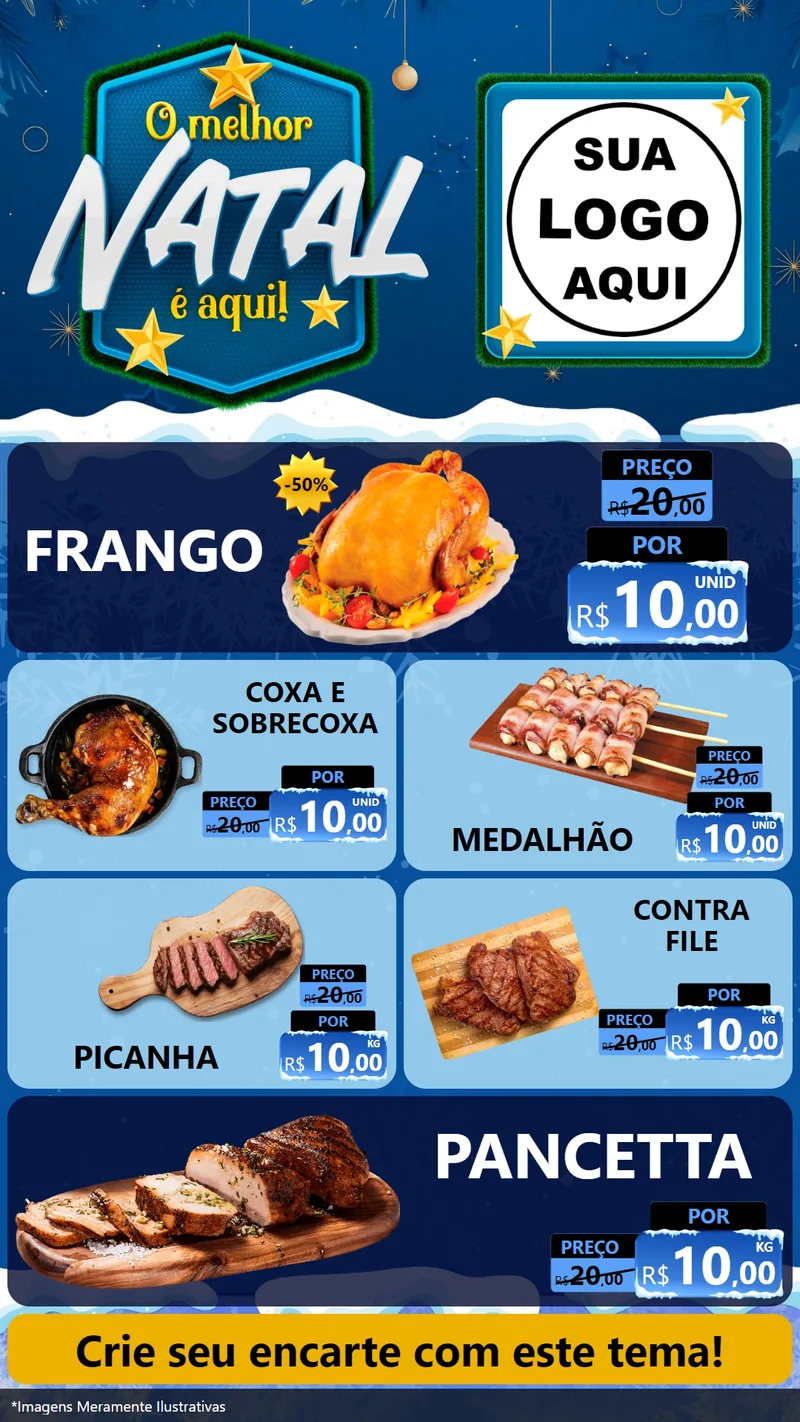 Modelo de TV para TV Vertical com o tema O Melhor Natal É Aqui! para Assados