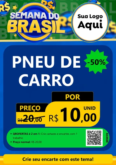Modelo de Cartaz para Cartaz A4 Vertical com o tema Semana Do Brasil para Auto peças