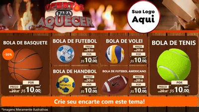 Modelo de TV para TV Horizontal com o tema Ofertas Para Aquecer para Artigos Esportivos