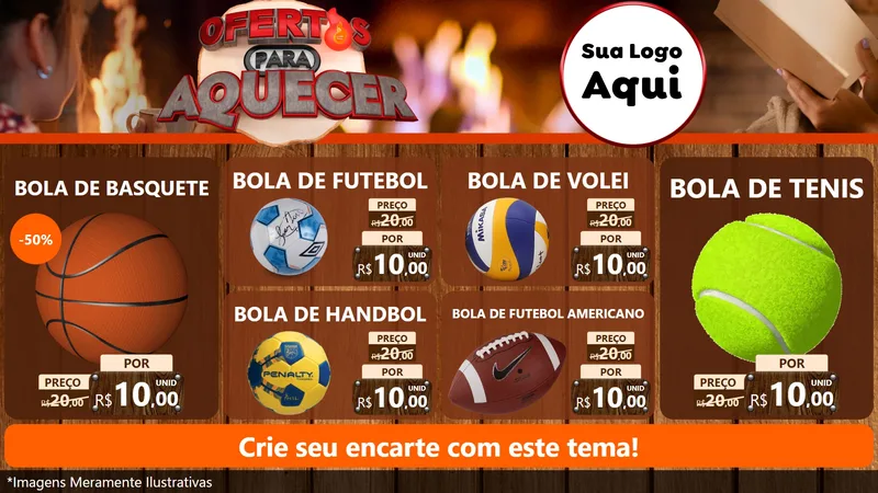 Modelo de TV para TV Horizontal com o tema Ofertas Para Aquecer para Artigos Esportivos