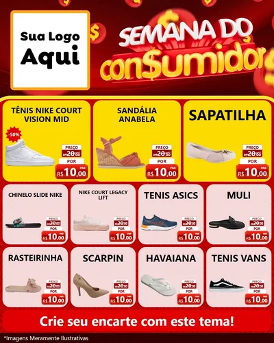 Modelo de Rede Social para Feed Instagram com o tema Semana do Consumidor para Calçados