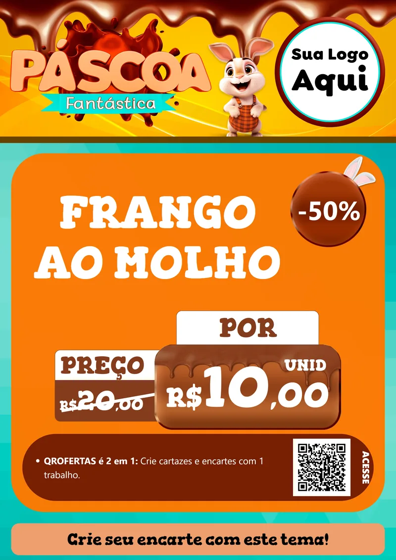 Modelo de Cartaz para Cartaz A4 Vertical com o tema Páscoa Fantástica para Restaurante