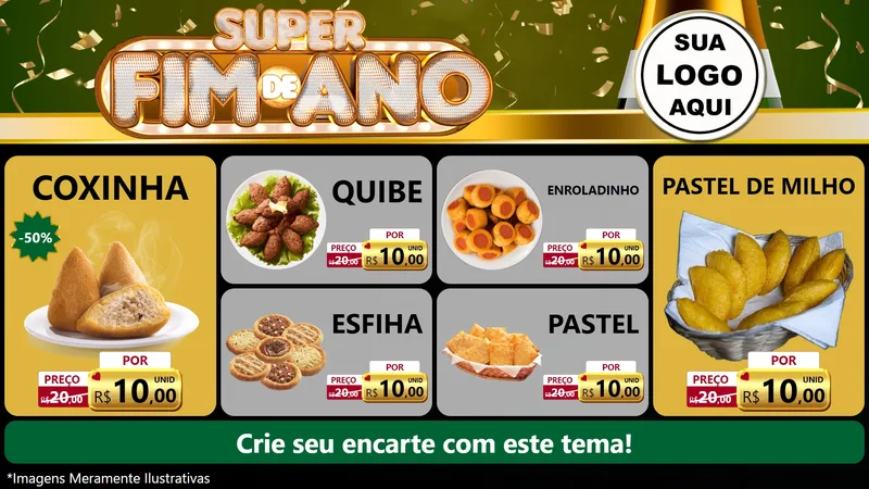 Modelo de TV para TV Horizontal com o tema Super Fim de Ano para Salgadaria