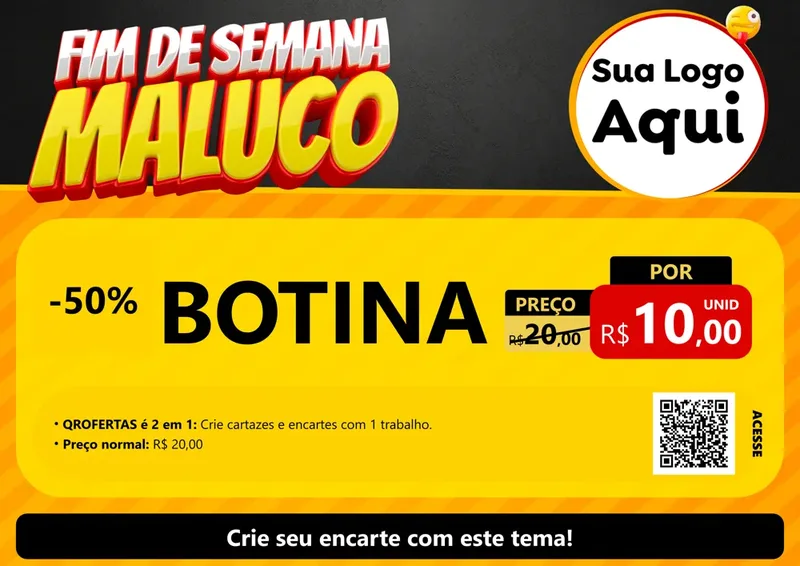 Modelo de Cartaz para Cartaz A4 Horizontal com o tema Final de Semana Maluco para Agropecuária