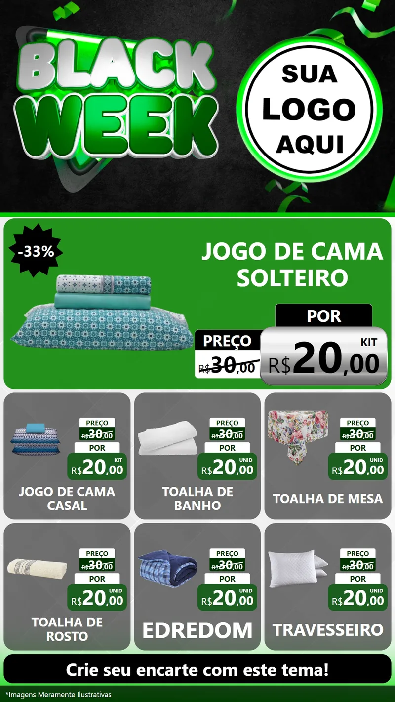 Modelo de Rede Social para Stories com o tema Black Week para Cama, Mesa e Banho