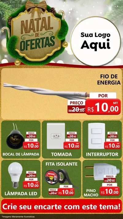 Modelo de Rede Social para Stories com o tema Ofertas de Natal para Materiais Elétricos