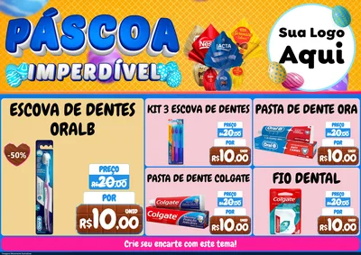 Modelo de Encarte para Encarte A4 Horizontal com o tema Páscoa Imperdível para Higiene Pessoal