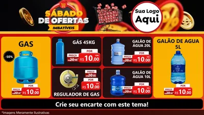 Modelo de TV para TV Horizontal com o tema Sábado de Ofertas Imbatíveis para Água e gás