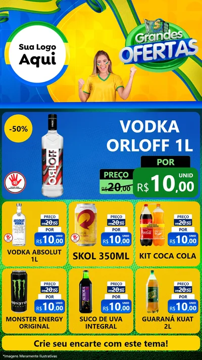 Modelo de Rede Social para Stories com o tema Grandes Ofertas para Distribuidora de bebidas