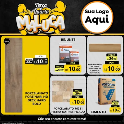 Modelo de Rede Social para Feed Facebook com o tema Terça e Quarta Maluca para Pisos e revestimentos