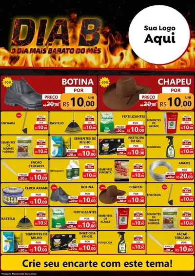 Modelo de Encarte para Encarte A4 Vertical com o tema Dia B para Agropecuária