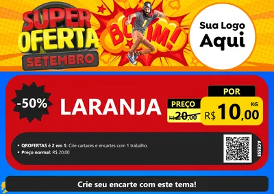 Modelo de Cartaz para Cartaz A4 Horizontal com o tema Super Oferta Setembro para Hortifrúti
