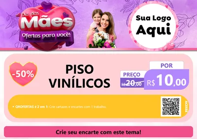 Modelo de Cartaz para Cartaz A4 Horizontal com o tema Dia das Mães Ofertas para Você! para Material para Construção