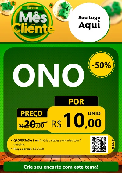 Modelo de Cartaz para Cartaz A4 Vertical com o tema Especial Mês do Cliente para Óticas