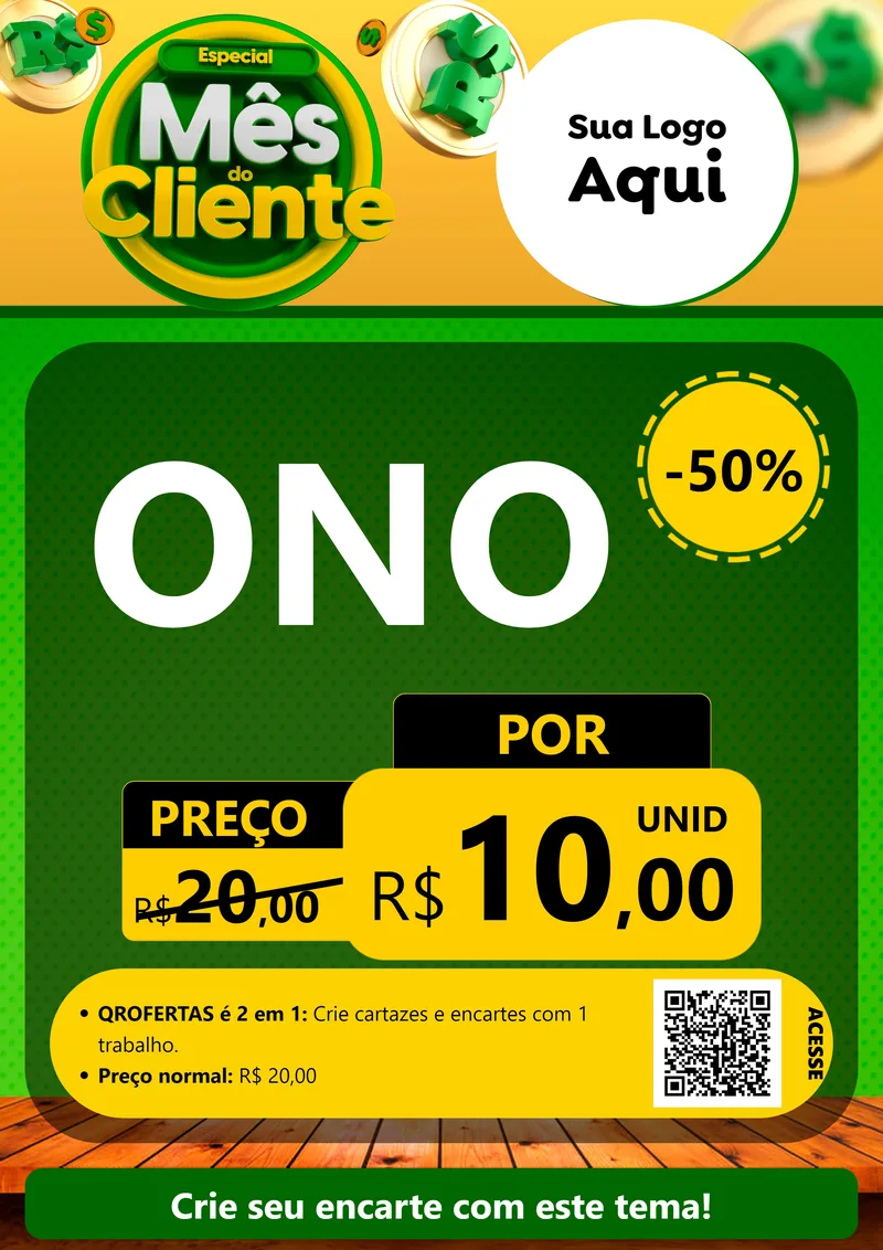 Modelo de Cartaz para Cartaz A4 Vertical com o tema Especial Mês do Cliente para Óticas