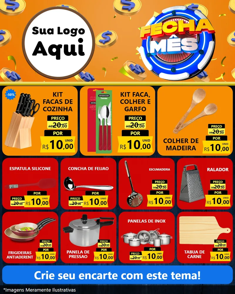 Modelo de Rede Social para Feed Instagram com o tema Fecha Mês para Utilidades Domésticas