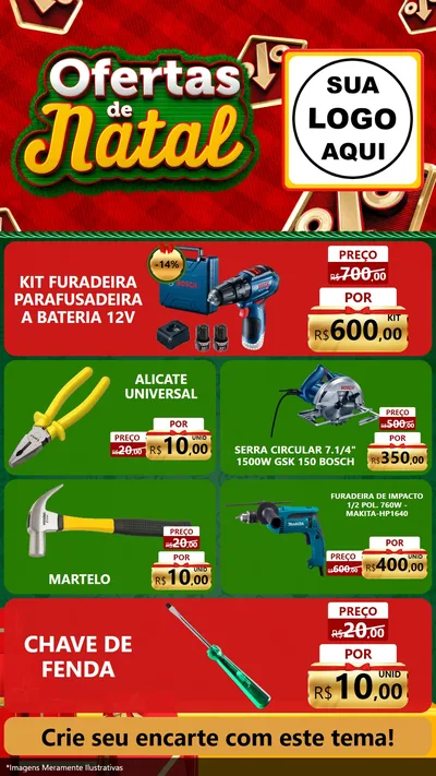 Modelo de TV para TV Vertical com o tema Ofertas de Natal para Maquinas e Ferramentas