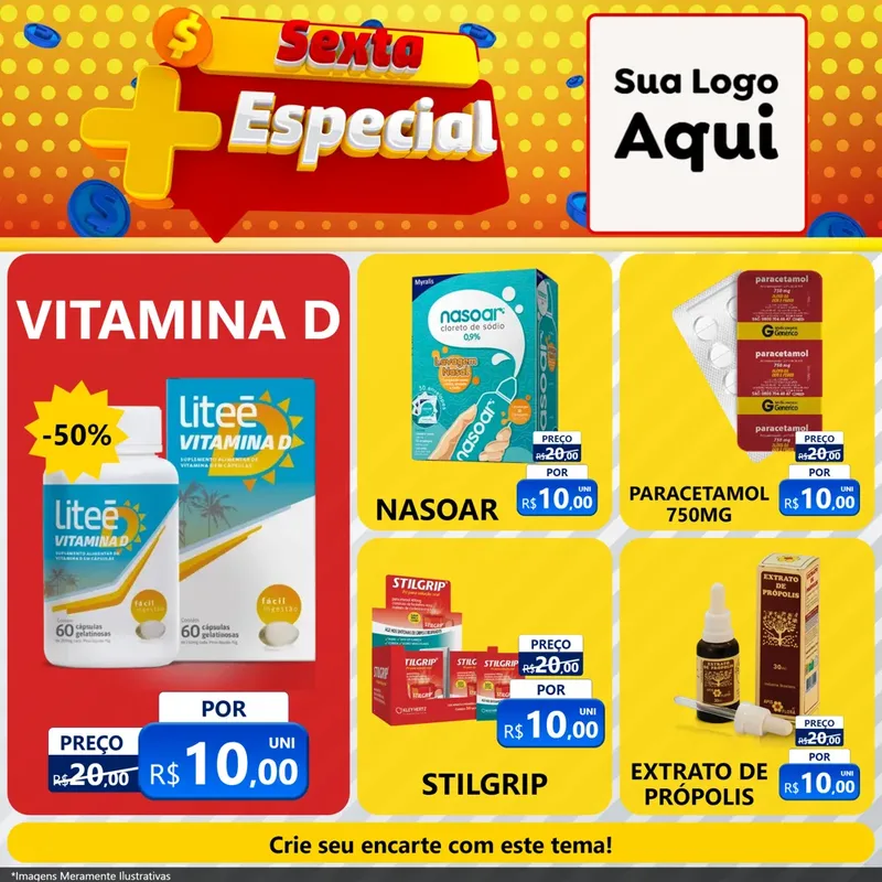 Modelo de Rede Social para Feed Facebook com o tema Sexta Mais Especial para Farmácia