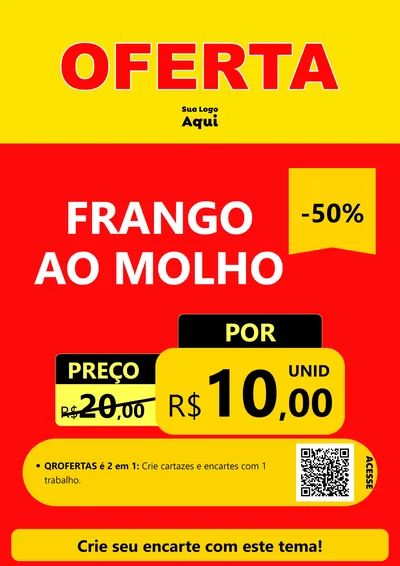 Modelo de Cartaz para Cartaz A4 Vertical com o tema OFERTA - Vermelho Cartaz para Restaurante