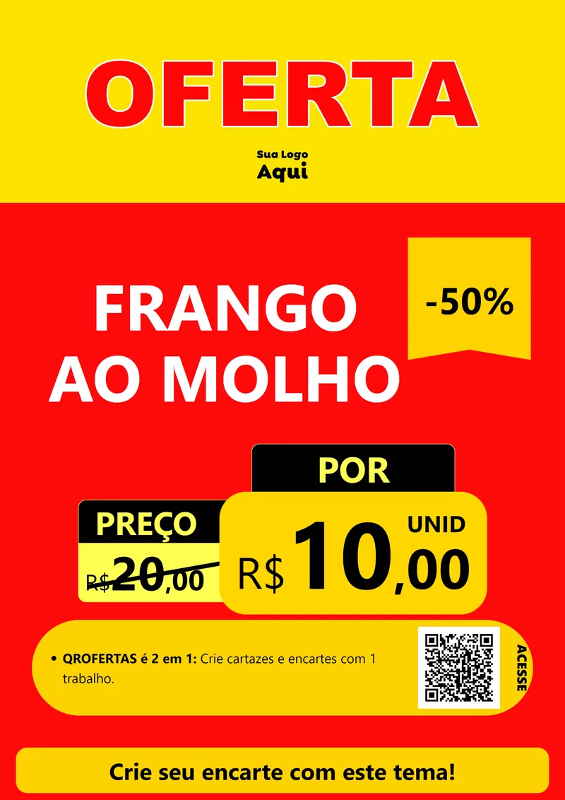 Modelo de Cartaz para Cartaz A4 Vertical com o tema OFERTA - Vermelho Cartaz para Restaurante