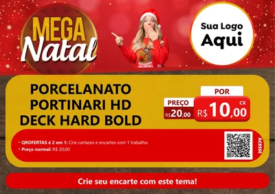 Modelo de Cartaz para Cartaz A4 Horizontal com o tema Mega Natal para Pisos e revestimentos