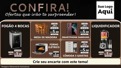 Modelo de TV para TV Horizontal com o tema Confira! Ofertas que irão te surpreender! para Móveis e Eletro