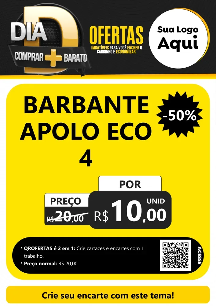 Modelo de Cartaz para Cartaz A4 Vertical com o tema Dia D Mais Economia para Armarinho e Aviamentos