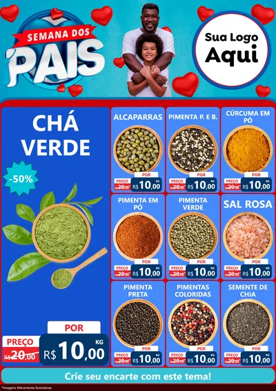 Modelo de Encarte para Encarte A4 Vertical com o tema Semana Dos Pais para Produtos Naturais