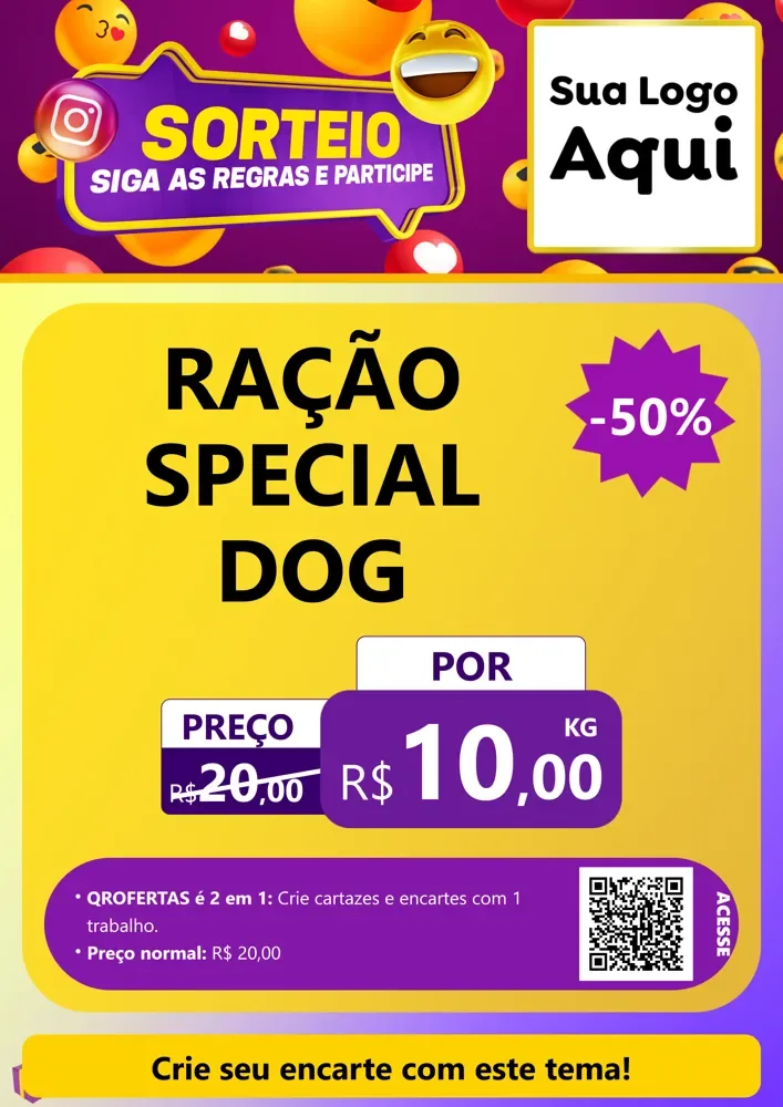 Modelo de Cartaz para Cartaz A4 Vertical com o tema Sorteio para Pet Shop