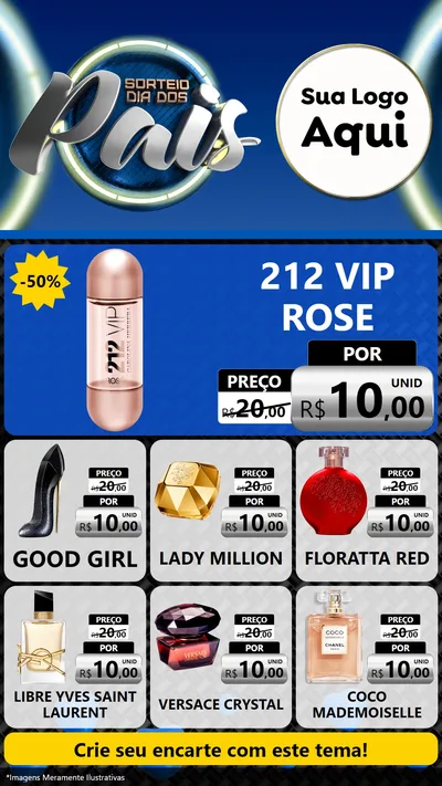 Modelo de Rede Social para Stories com o tema Sorteio Dia Dos Pais para Perfumes