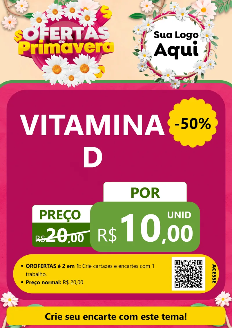 Modelo de Cartaz para Cartaz A4 Vertical com o tema Ofertas de Primavera para Farmácia