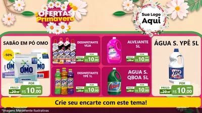 Modelo de TV para TV Horizontal com o tema Ofertas de Primavera para Produtos de Limpeza