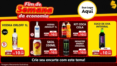 Modelo de TV para TV Horizontal com o tema Fim de Semana da Economia para Distribuidora de bebidas