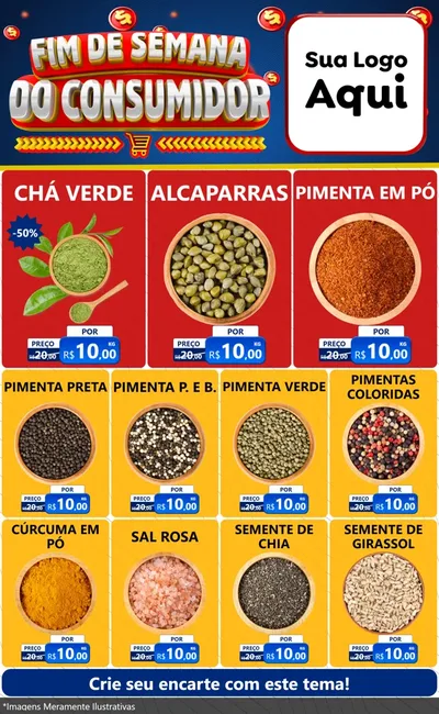 Modelo de Encarte para Encarte Grande com o tema Fim de Semana do Consumidor para Produtos Naturais