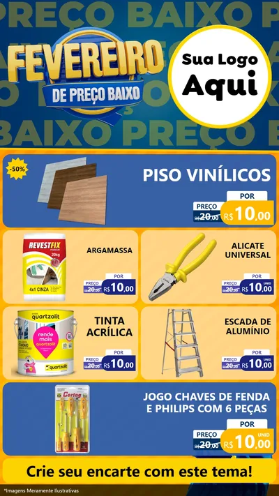 Modelo de TV para TV Vertical com o tema Fevereiro de Preço Baixo para Material para Construção