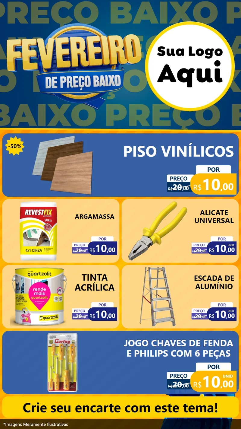 Modelo de TV para TV Vertical com o tema Fevereiro de Preço Baixo para Material para Construção