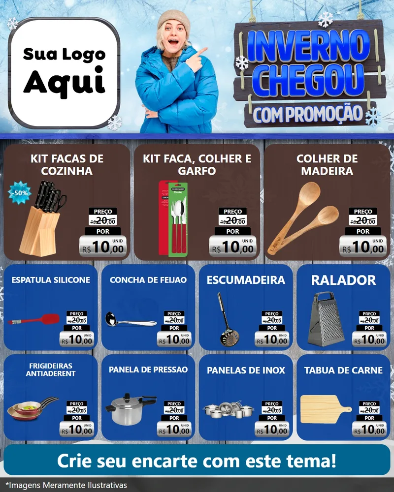 Modelo de Rede Social para Feed Instagram com o tema Inverno Chegou Com Promoção para Utilidades Domésticas